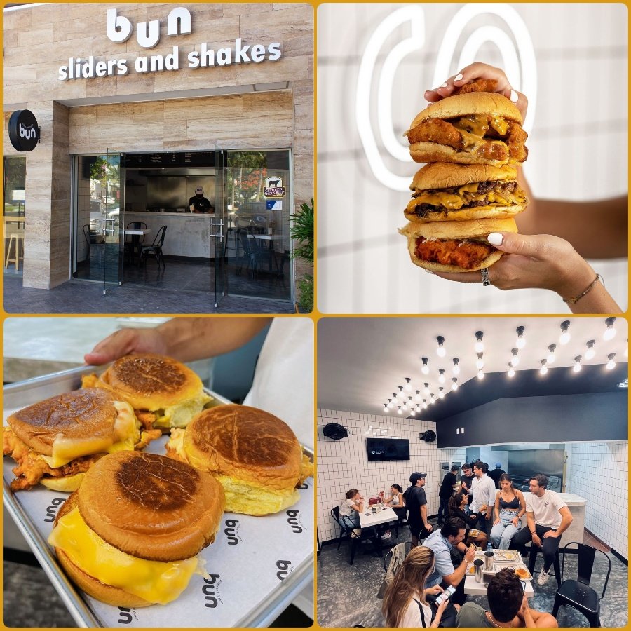 Hamburguesas de BUN SLIDERS & SHAKES en Cancún.